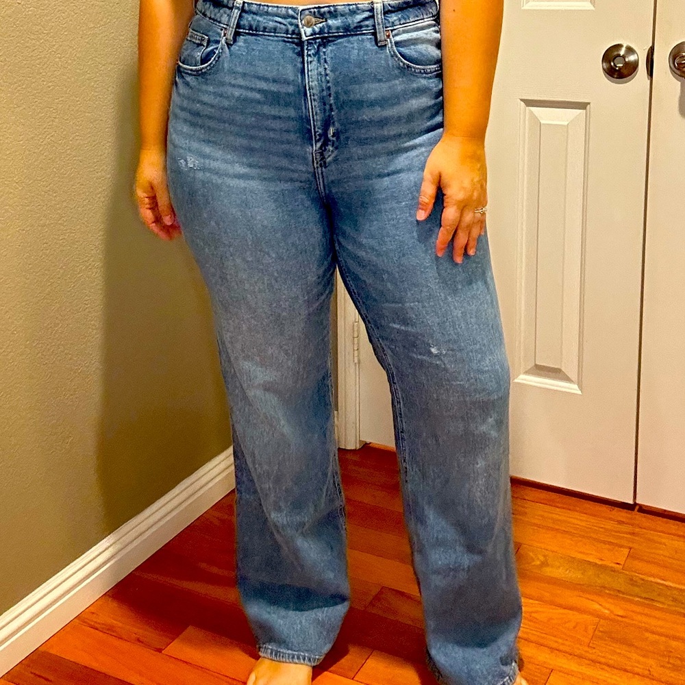 H&M hi rise wide leg jeans